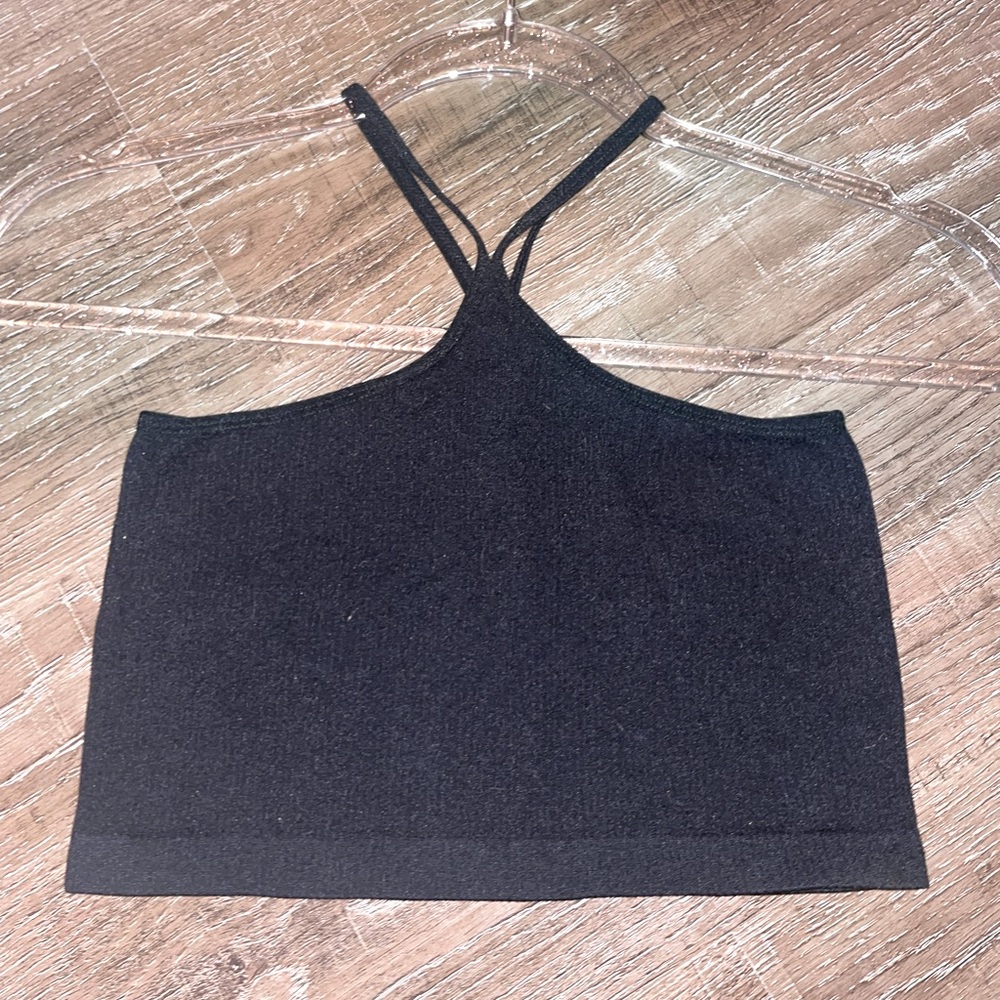 Black Suzelle Halter Crop Top